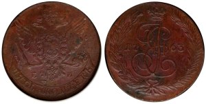 Russia 5 Kopecks 1763 ЕМ NGC XF 40 BN