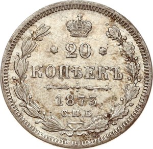 Russia 20 Kopecks 1873 СПБ-НІ