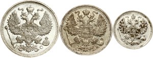Russia 5 - 20 Kopecks 1891-1915 Lot of 3 coins
