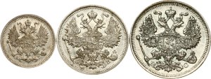 Russia 5 - 20 Kopecks 1893-1915 Lot of 3 coins