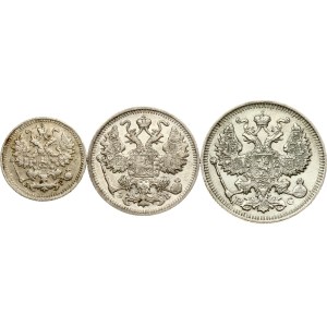 Russia 5 - 20 Kopecks 1898-1914 Lot of 3 coins