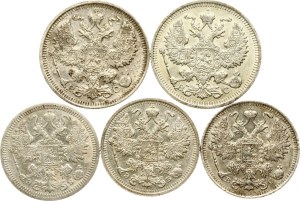 Russia 15 & 20 Kopecks 1908-1915 Lot of 3 coins