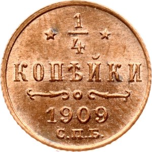 Russia 1/4 Kopeck 1909 СПБ