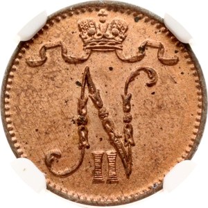 Russia For Finland 1 Penni 1911 NGC MS 64 RD
