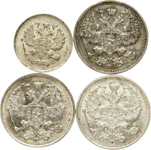 Russia 10 & 20 Kopecks 1914-1916 Lot of 4 coins