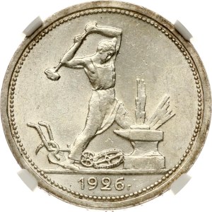 Russia USSR Poltinnik 1926 ПЛ NGC MS 60