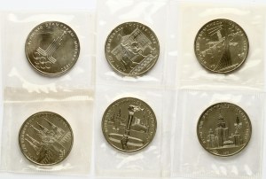 Russia USSR 1 Rouble 1977-1980 Summer Olympics Moscow Set of 6 coins