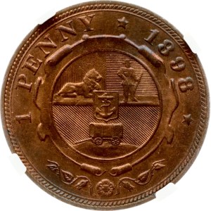 South Africa 1 Penny 1898 NGC MS 64 RB