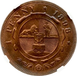 South Africa 1 Penny 1898 NGC MS 64 RB