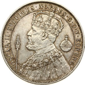 Sweden 2 Kronor 1897 EB AL Silver jubilee