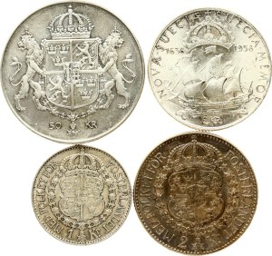 Sweden 1 - 50 Kronor 1937-1976 Lot of 4 coins