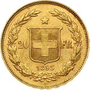 Switzerland 20 Francs 1895 B Libertas