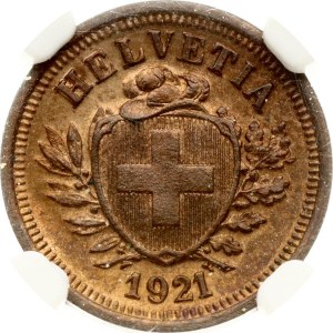 Switzerland 1 Rappen 1921 B NGC MS 65 RB