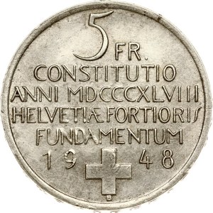 Switzerland 5 Francs 1948 B Constitution