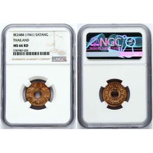 Thailand 1 Satang 2484 (1941) NGC MS 66 RD