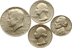 USA 5 Cents - 1/2 Dollar 1966-1976 Lot of 4 coins