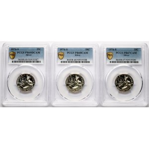 USA Silver 1/4 Dollar 1976 S PCGS PR 67 CAM - PR 69 DCAM Lot of 3 coins