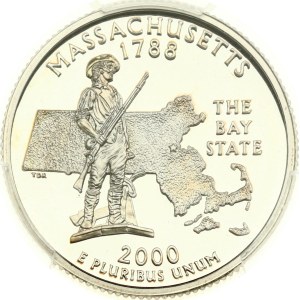 USA 1/4 Dollar 2000 S 'Washington Quarter' Massachusetts - Silver PCGS PR 69 DCAM