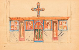 Jerzy NOWOSIELSKI (1923 - 2011), Sketch of an iconostasis - double-sided work, second half of the 1940s.