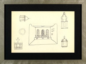 Jerzy NOWOSIELSKI (1923 - 2011), Designs for darochranitielnica (tabernacle), iconostasis and orthodox church - double-sided work, 1970s.