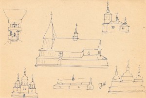 Jerzy NOWOSIELSKI (1923 - 2011), Architectural sketches - double-sided work