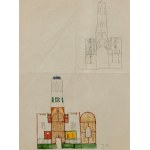 Jerzy NOWOSIELSKI (1923 - 2011), Projekt polichromii - szkice - praca dwustronna