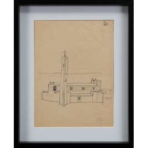 Jerzy NOWOSIELSKI (1923 - 2011), Projekt bryły kościoła - praca dwustronna