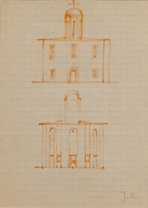 Jerzy NOWOSIELSKI (1923 - 2011), Drawings of a temple - double-sided work