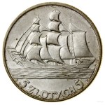 5 zlotych, 1936, Warsaw; Sailing ship; Kop. 2962 (R), Pa...