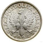 2 zlote, 1924, Paris; Bust of a woman with ears, from...
