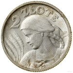 2 zlote, 1924, Paris; Bust of a woman with ears, from...