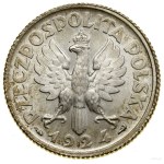 1 zloty, 1924, Paris; Bust of a woman with ears; Kop....