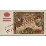 100 zlotych, (1939); with original printing on the banknote....