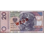 20 zlotys, 25.03.1994; AA series, numbering 0000000, cz...