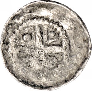 Ladislaus I Herman 1081-1102, Denarius, Wroclaw, St. John's head, long hair