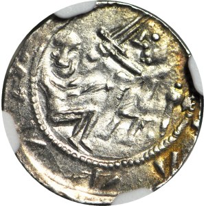 R-, Władysław II Wygnaniec 1138-1146, Denar, orzeł i zając, cztery gwiazdy