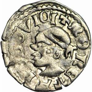 R-, Ludwik Węgierski 1370-1382, Denar Saracen, gwiazdka, b. rzadki