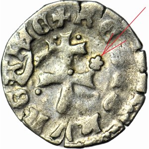 R-, Ludwik Węgierski 1370-1382, Denar Saracen, gwiazdka, b. rzadki