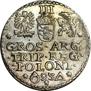 Zygmunt III Waza, Trojak 1593, Malbork, piękny