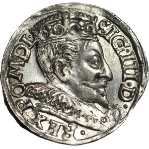 Zygmunt III Waza, Trojak 1593, Wilno, końcówka DL, menniczy