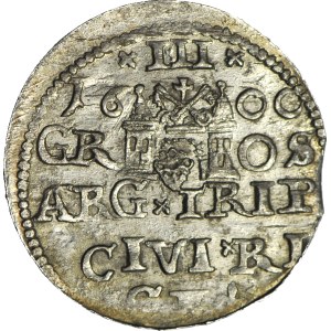 Sigismond III Vasa, Trojak 1600, Riga, plus rare, magnifique