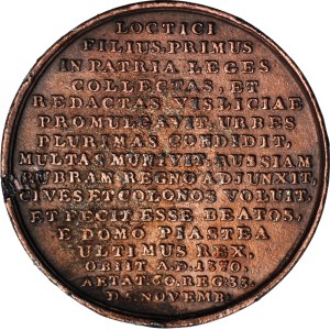 Royal Suite medal by Holzhaeusser, Casimir Jagiellonian, bronze casting