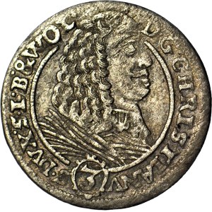 Silesia, Chrystian Volovsky, 3 krajcary 1661, Brzeg, date separated by dots 1.6.6.1