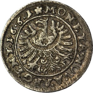 Silesia, Chrystian Volovsky, 3 krajcary 1661, Brzeg, date separated by dots 1.6.6.1