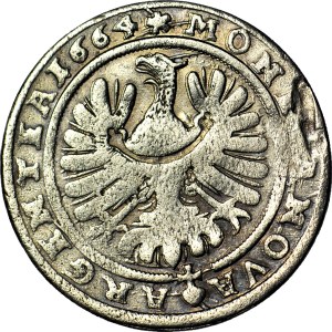 R, Silesia, George III of Brest, 15 krajcars 1664, BRZEG, Last year of minting