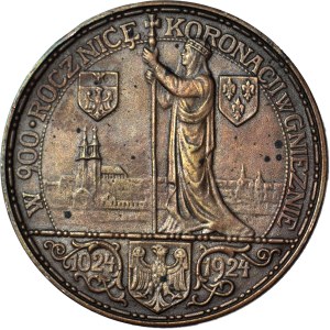 Medal 1924, 900th Anniversary of the Coronation of Boleslaw the Brave, small 37mm