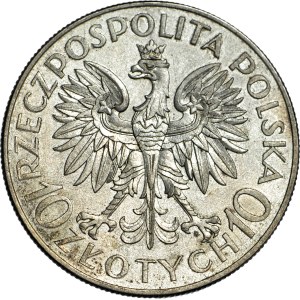 10 gold 1933, Sobieski, mint, doubled obverse, DOUBLE DIE