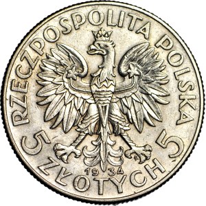 5 gold 1934, Head, beautiful
