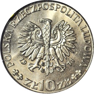 10 złotych 1971, FAO, planeta, miedzionikiel, PRÓBA, mennicze
