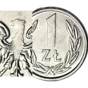 RR-, 1 Zloty 1989, DESTRUKT, VERSCHWINDENDER ADLER, Prägung